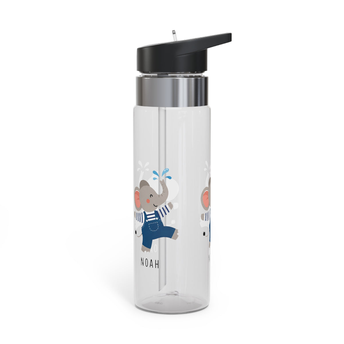 Personalized Elephant Kids Water Bottle, Cute Animal Bottle for Boys, Safari Birthday Gift, Toddler School Bottle, Baby Gift Idea
