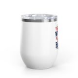 Patriotic Wine Tumbler, Red White & Brave Military Gift, Veteran Gift for Him, American Pride Drinkware, Memorial Day Gift