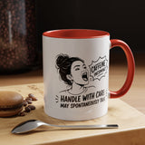 Funny Coffee Lover Mug, Caffeine Incoming Coffee Cup, Handle With Care Mug, Funny Coworker Gift, Office Humor Mug for Women