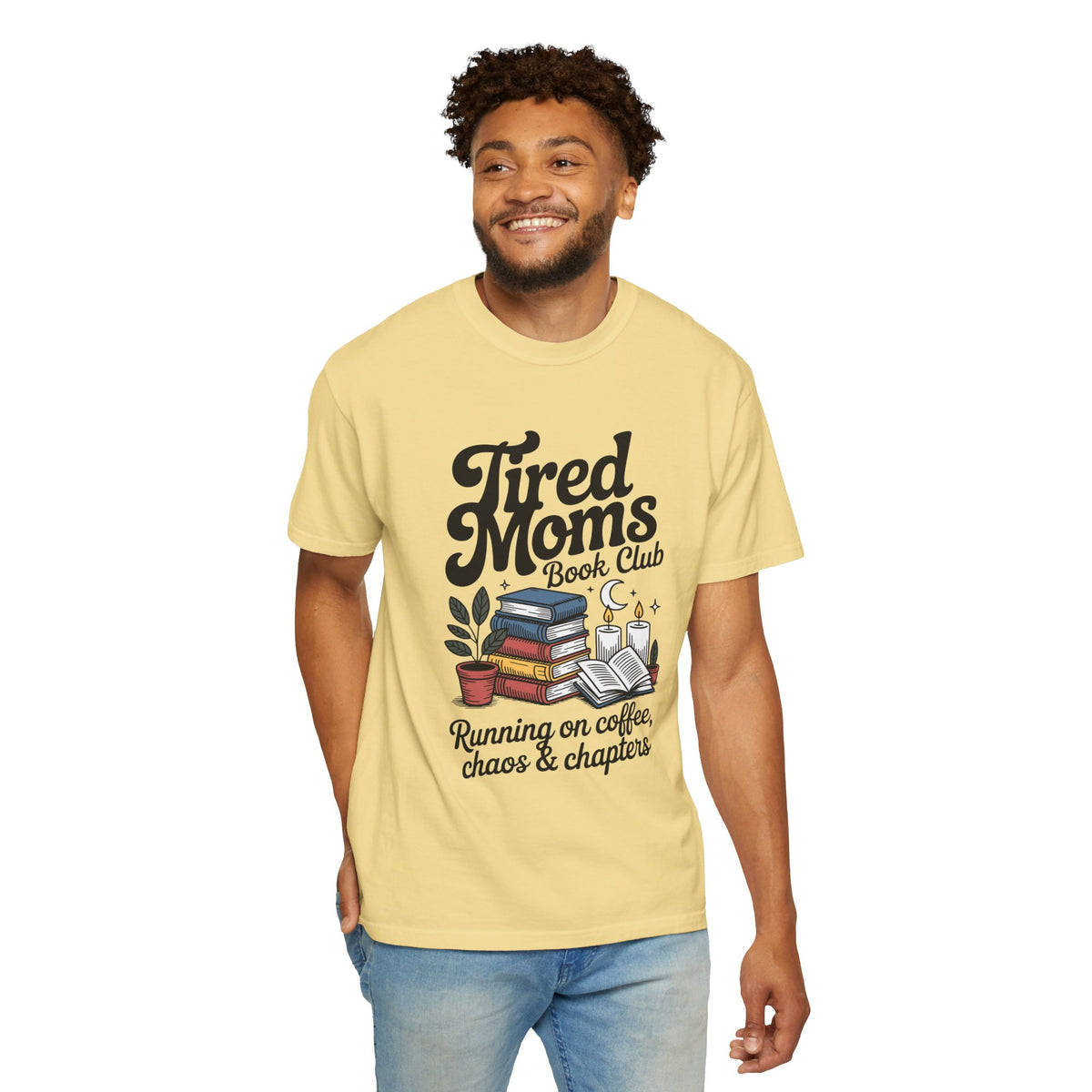 Comfort Colors Tired Moms Book Club Shirt, Book Lover Mom Tee, Reading Mom Shirt, Coffee and Books Graphic Tee, Booktok Gift