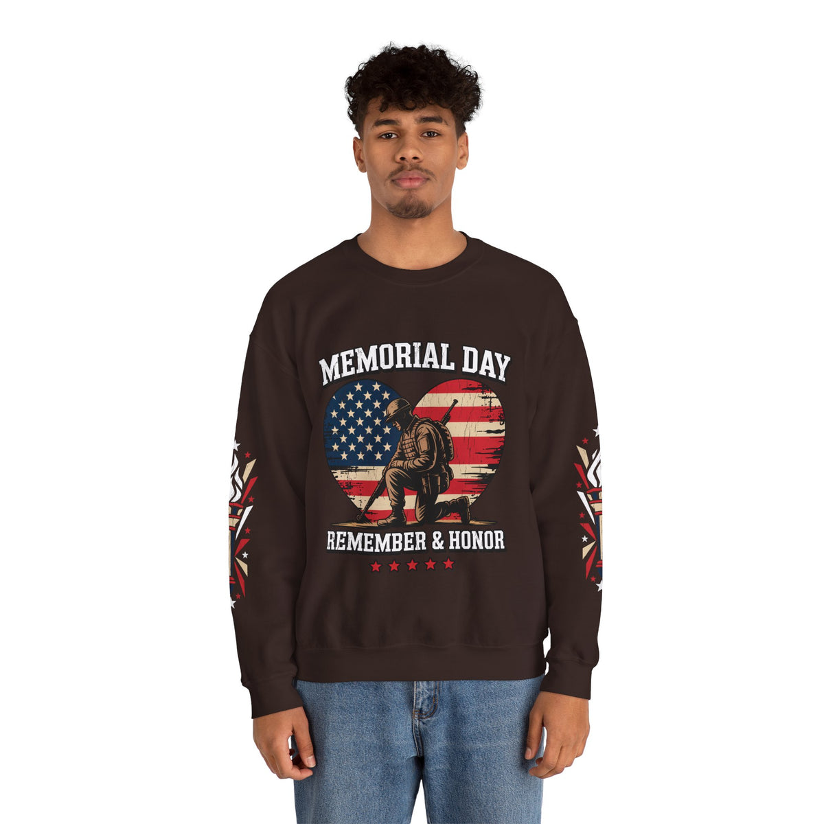 Memorial Day Sweatshirt, Patriotic Military Pullover, Remember and Honor American Flag Crewneck, Veteran Gift, Memorial Day Shirt