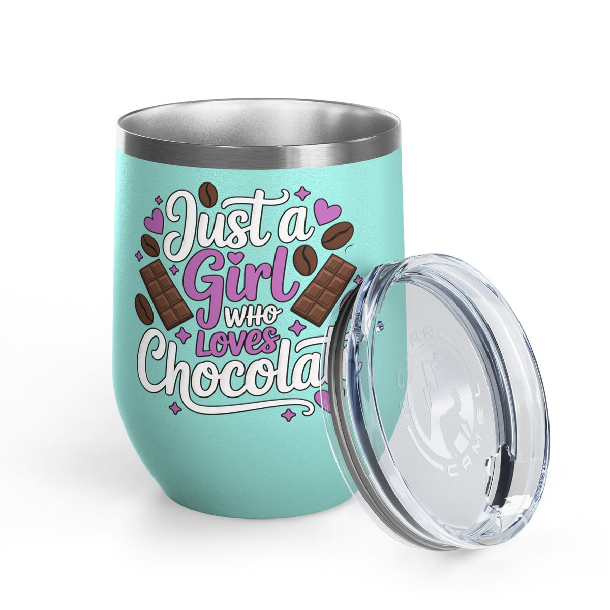 Chocolate Lover Wine Tumbler, Just a Girl Who Loves Chocolate, Cute Sweet Treat Tumbler, Dessert Lover Gift for Her, Coffee Lover Gift