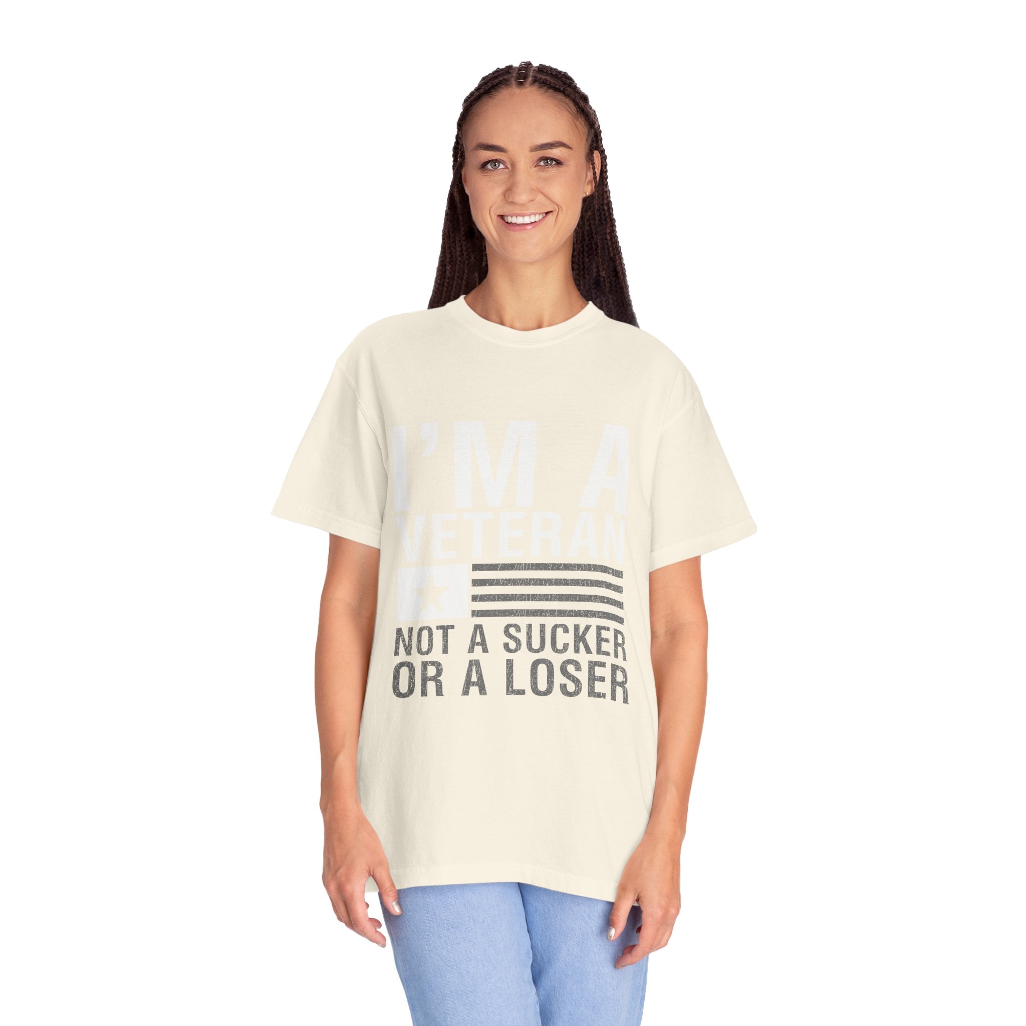 I'm a Veteran Not a Sucker or Loser Shirt, Bold Military T-Shirt, Patriotic Gift for Veteran, Veterans Day Tee, Retired Soldier Apparel