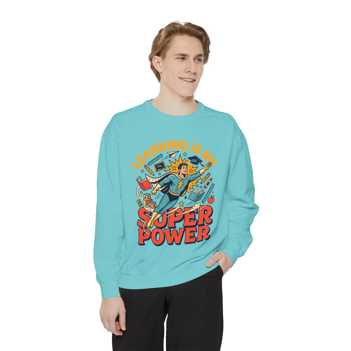 Teacher Superpower Comfort Colors Sweatshirt, Learning Is My Superpower Sweatshirt, Teacher Appreciation Gift, Back To School Crewneck