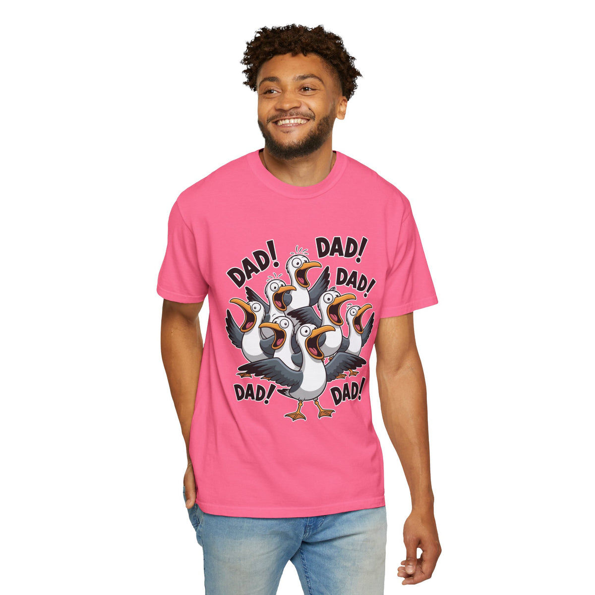 Funny Dad Life Comfort Colors Shirt, Dad Dad Dad Seagull Tee, Fatherhood Humor Graphic Shirt, Father's Day Gift for Dad