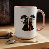 Witch Best Friends Mug, Gothic Halloween Black Accent Coffee Cup, Cute Matching Costume Gift for Bestie, Sister, Girlfriend or Partner