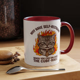 Funny Angry Cat Coffee Mug, Cube Rage Office Mug, Cat Lover Humor Gift, Workplace Stress Mug, Coworker Gift for Cat Owners