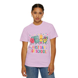 First Day of School T-Shirt, Colorful School Supplies Graphic Tee, Cute Teacher Outfit, Student Back to Class Gift, Classroom Shirt