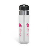 Personalized Transparent Water Bottle for Girls, Custom Name Flower Bottle, Cute School Drinkware, Birthday Gift for Kids and Teens