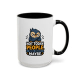 Not Today People Mug, Funny Owl Coffee Cup, Introvert Humor Gift for Coworker, Funny Snack Lover Present, Sarcastic Office Drinkware