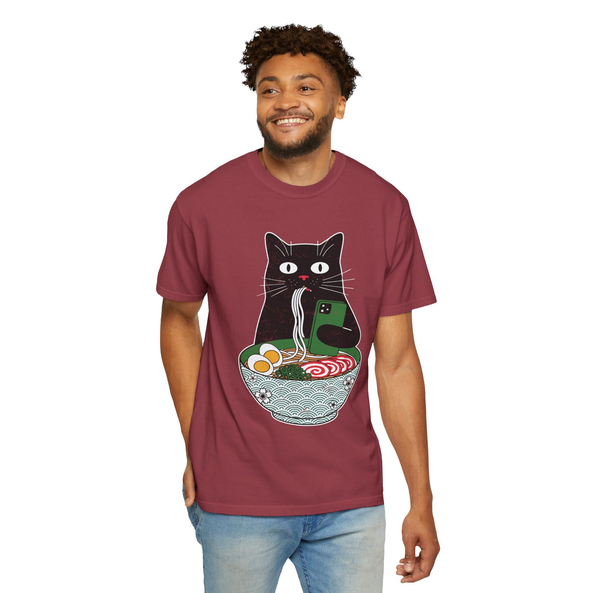 Black Cat Ramen Shirt Comfort Colors Tee, Funny Cat Lover Graphic Shirt, Introvert Cat Eating Noodles Tee, Japanese Foodie Gift