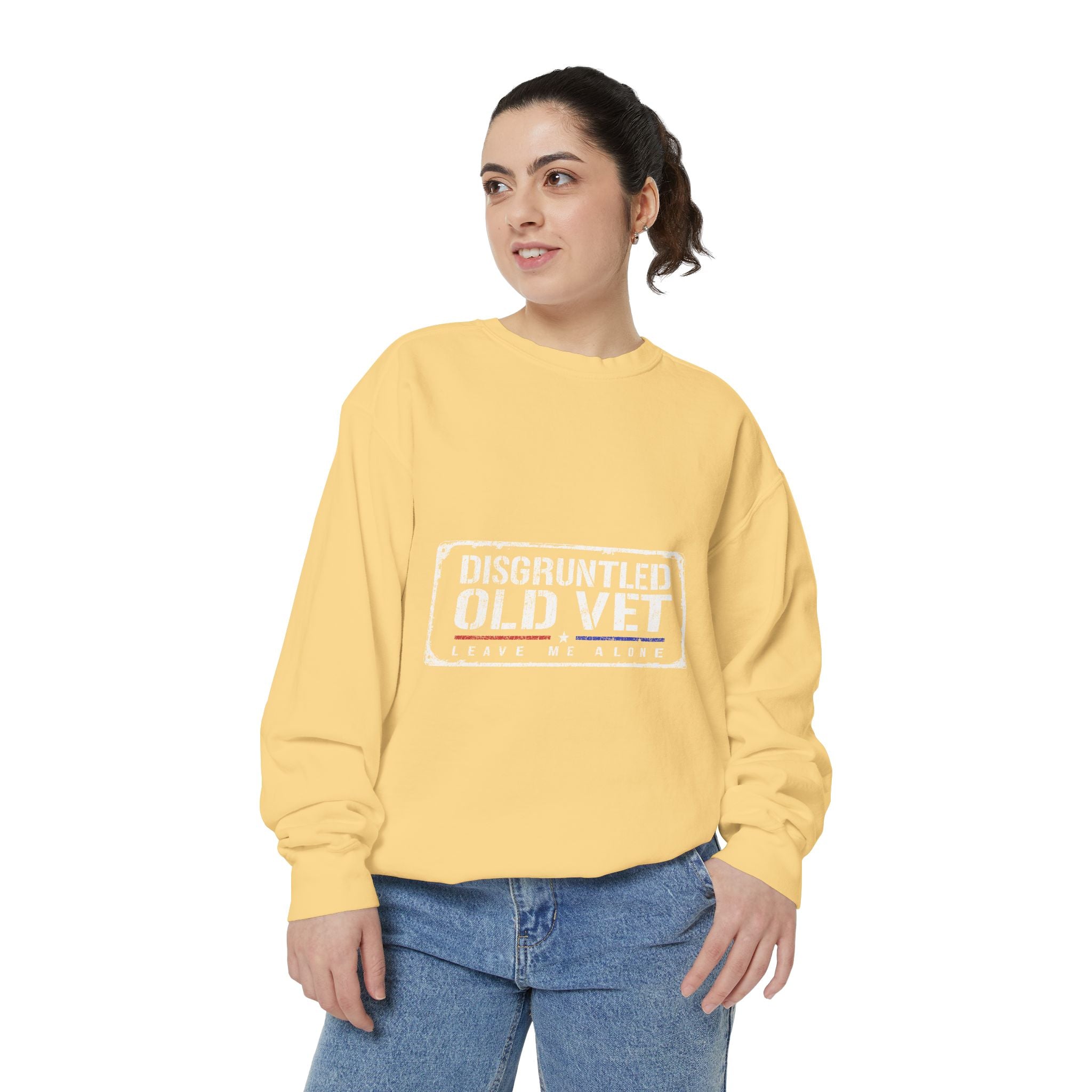 Disgruntled Old Vet Sweatshirt, Leave Me Alone Veteran Crewneck, Funny Military Gift for Retired Soldier, Sarcastic Grandpa Pullover