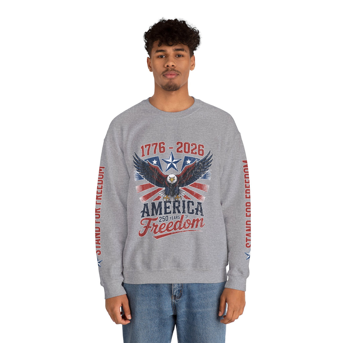 America 250 Sweatshirt 1776 2026, 250th Anniversary USA Pullover, Patriotic Eagle Top, American History Gift, July 4th Outfit