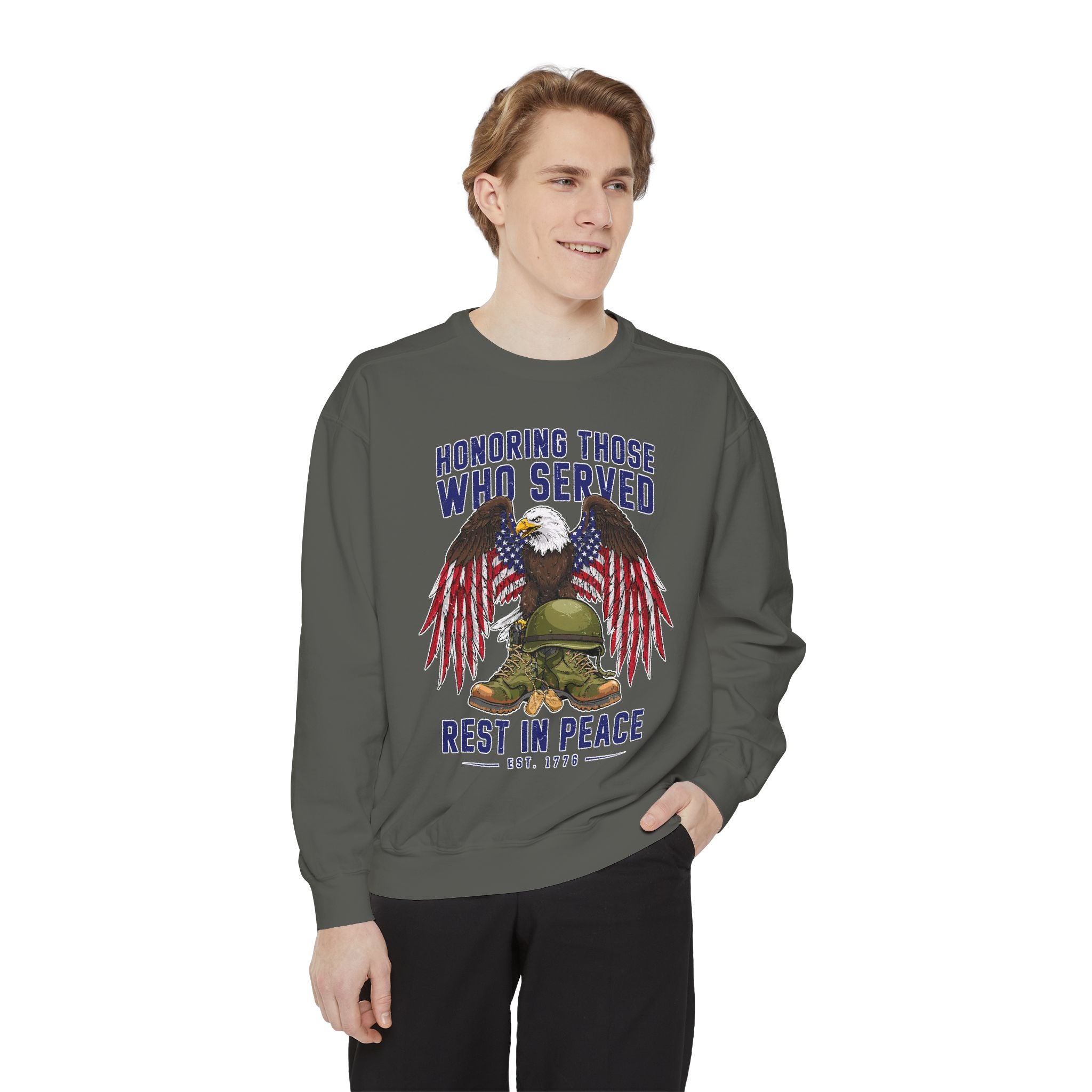 Honoring Those Who Served Sweatshirt, Military Memorial Crewneck, Fallen Soldier Tribute, Veteran Remembrance Gift, Patriotic Eagle Top