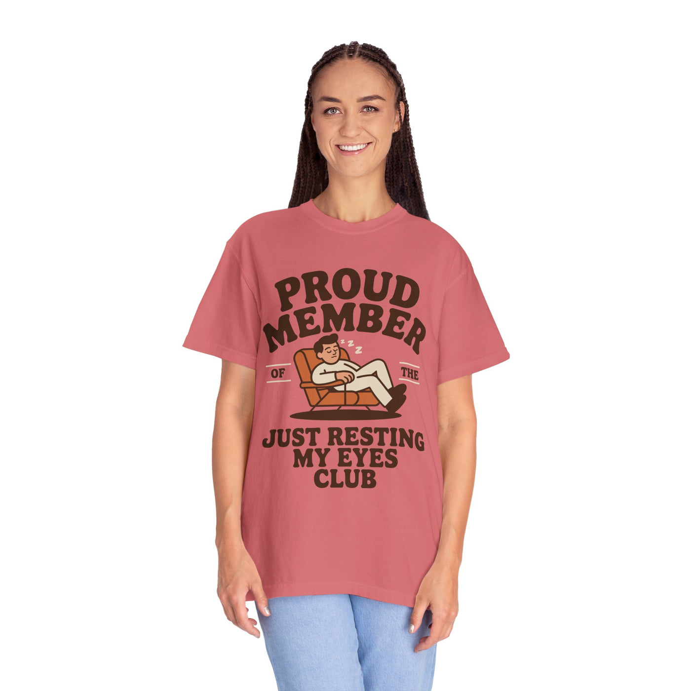 Funny Nap Lover Comfort Colors Shirt, Just Resting My Eyes Club Tee, Tired Adult Humor Shirt, Relaxation Graphic Tee Gif