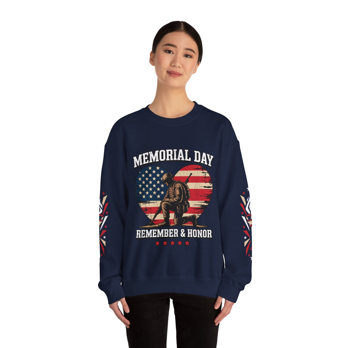 Memorial Day Sweatshirt, Patriotic Military Pullover, Remember and Honor American Flag Crewneck, Veteran Gift, Memorial Day Shirt
