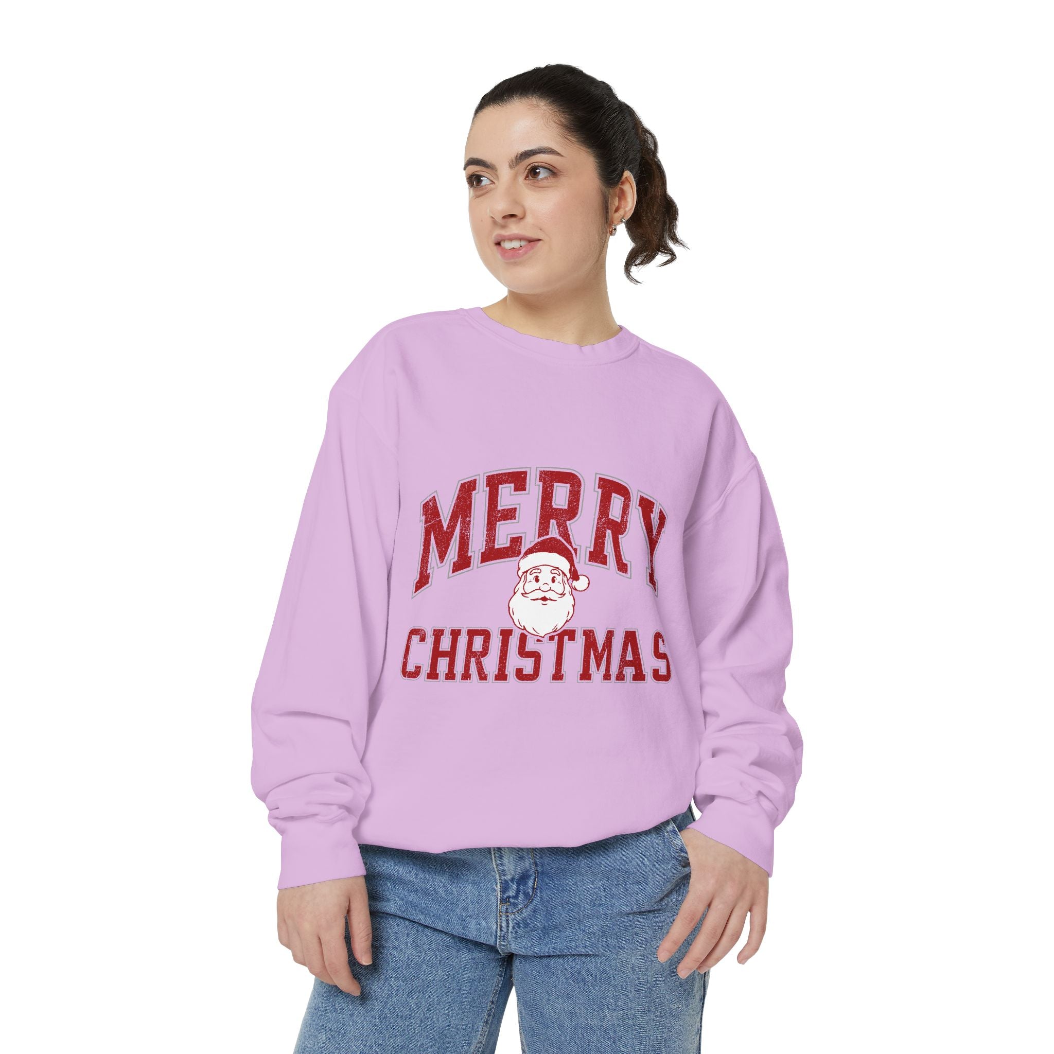 Merry Christmas Santa Sweatshirt, Vintage Holiday Crewneck, Festive Christmas Party Pullover, Retro Santa Claus Gift for Family Photos
