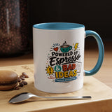Powered by Espresso Mug, Funny Coffee Lover Cup, Bad Ideas Quote Gift for Coworker, Caffeine Addict Present, Office Humor Drinkware
