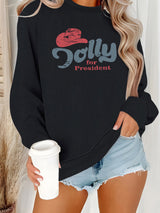 Round neck fleece hoodie