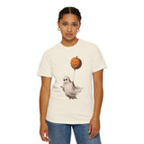 Cute Ghost Halloween Shirt, Pumpkin Balloon Graphic Tee, Vintage Spooky Season Gift for Women, Cozy October Fall Outfit for Ghost Lovers