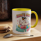 Funny Goose Summer Coffee Mug, Sun's Out Honk's Out Mug, Cute Goose Pool Float Cup, Beach Vacation Gift, Summer Lover Mug
