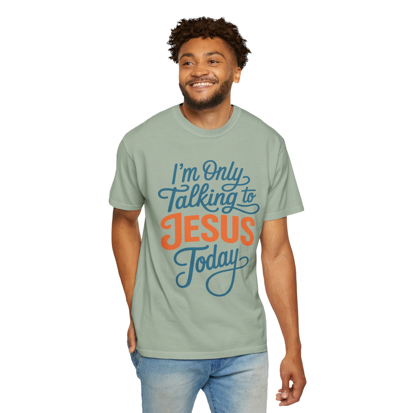 Christian Faith Comfort Colors Shirt, I'm Only Talking To Jesus Today Tee, Religious Graphic Shirt, Prayer Warrior Gift for Women