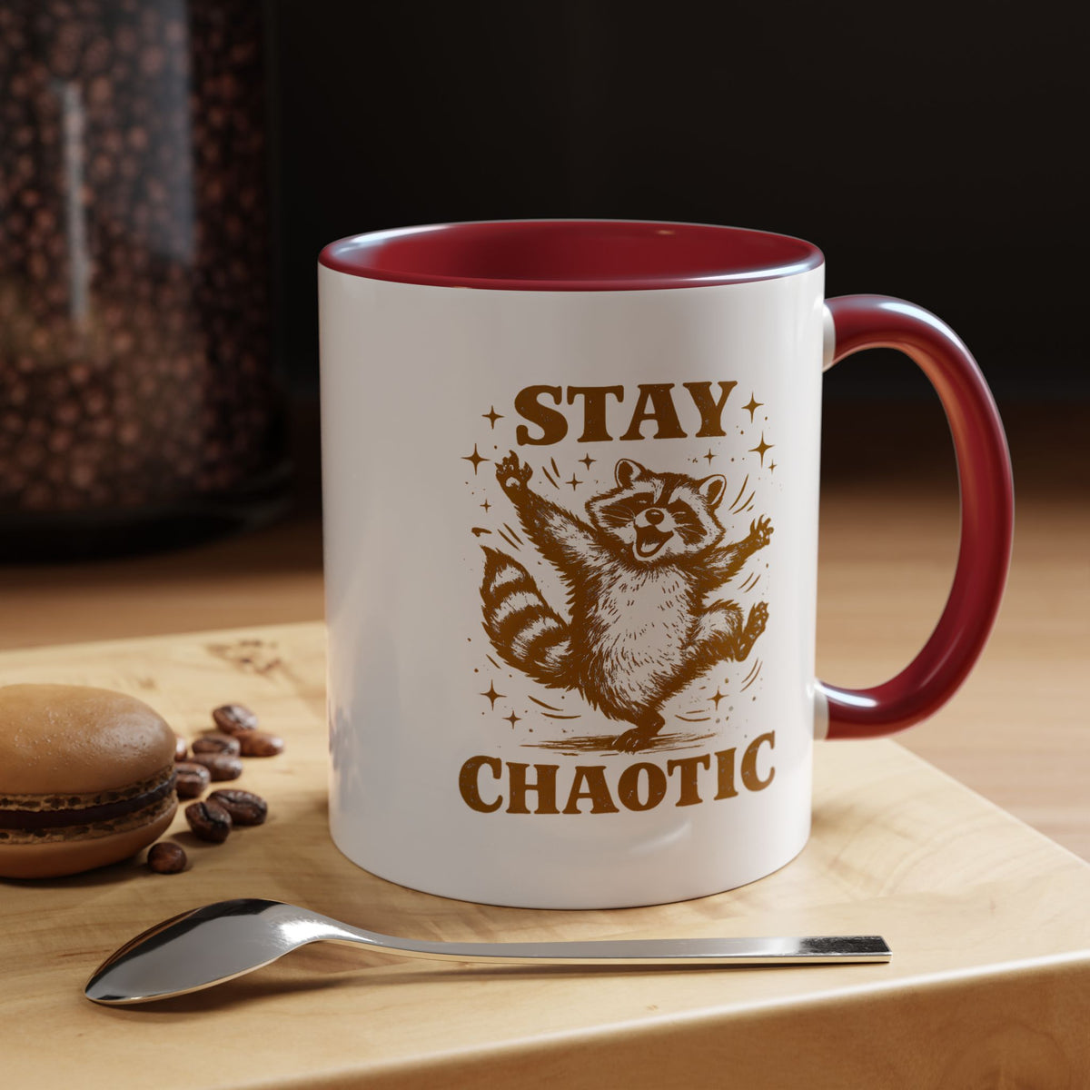 Stay Chaotic Raccoon Coffee Mug, Funny Trash Panda Mug, Chaotic Energy Gift, Cute Raccoon Coffee Cup, Meme Lover Present