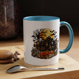 Halloween Witch Coffee Mug, Spooky Reaper and Pumpkin Cup, Gothic Horror Gift for Halloween Lover, Haunted House October Drinkware