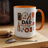 Electrician Dad Fixer of Everything Coffee Mug, Father's Day Gift for Electricians, Lineman Papa Handyman Ceramic Tea Cup with Black Handle