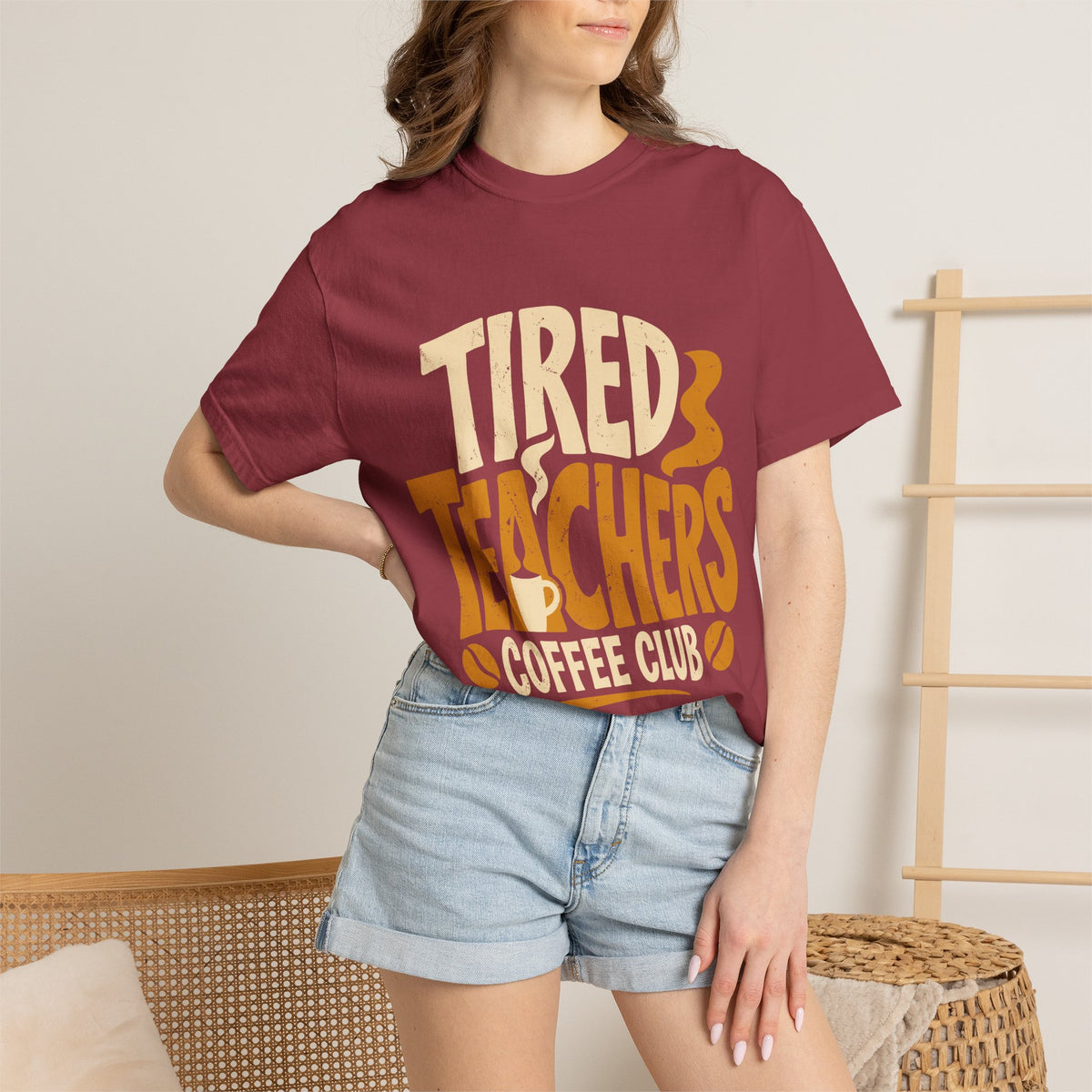 Teacher Coffee Shirt Comfort Colors Tee, Tired Teachers Coffee Club Graphic Shirt, Funny Teacher Appreciation Gift, Back To School Tee