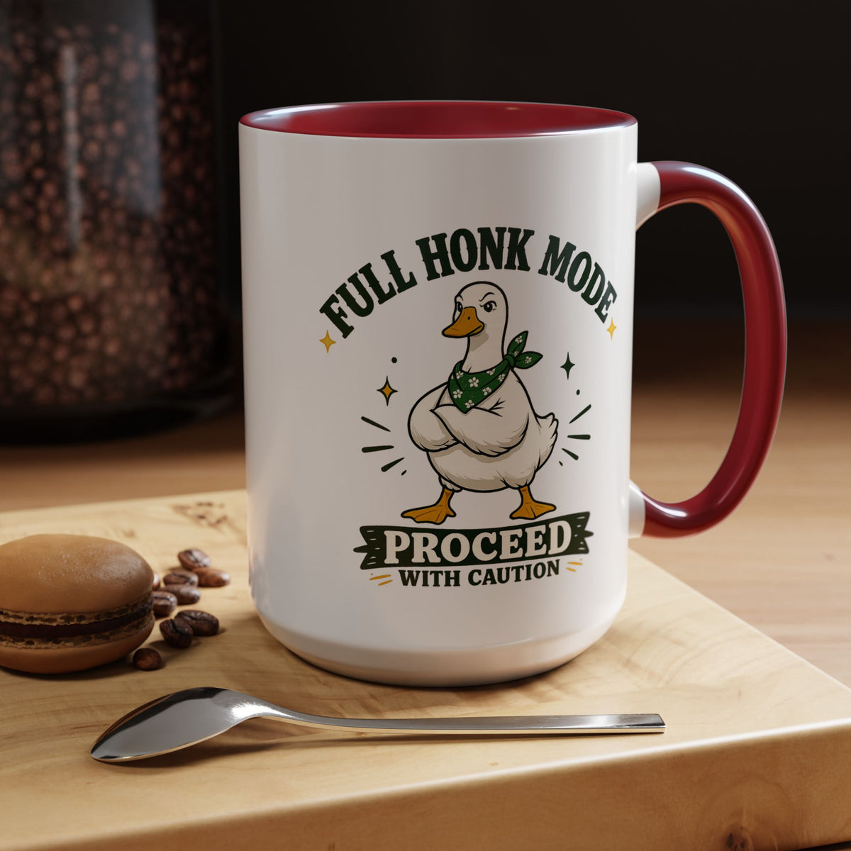 Funny Goose Coffee Mug, Full Honk Mode Duck Mug, Silly Bird Lover Gift, Goose Humor Cup for Coworkers, Animal Lover Coffee Mug