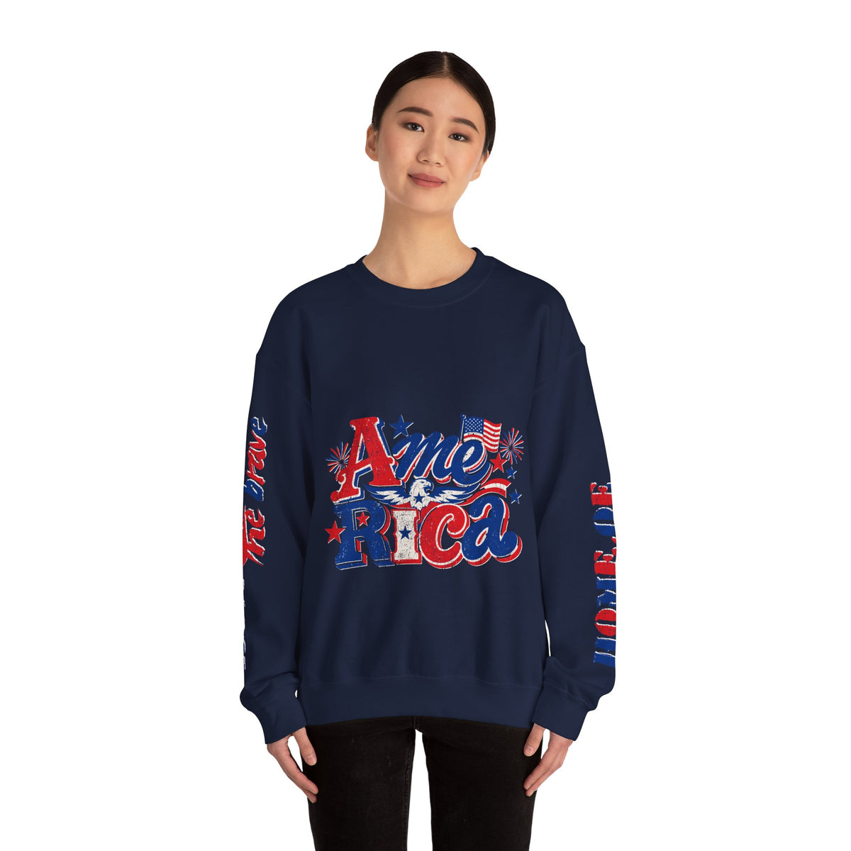 America Graphic Sweatshirt, Vintage USA Pullover, Patriotic American Flag Top, Fourth of July Outfit, Americana Gift for Women