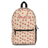 Personalized Strawberry Kids Backpack, Custom Name Girls School Bag, Cute Fruit Backpack, Back to School Book Bag, Preschool Gift