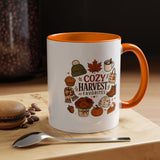 Cozy Harvest Coffee Mug, Cute Autumn Favorites Cup, Fall Gift for Her, Pumpkin Spice Lover Birthday Present, Thanksgiving Kitchen Decor