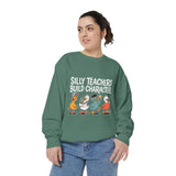 Funny Teacher Comfort Colors Sweatshirt, Silly Teachers Build Character Graphic Sweatshirt, Teacher Appreciation Gift for Educators