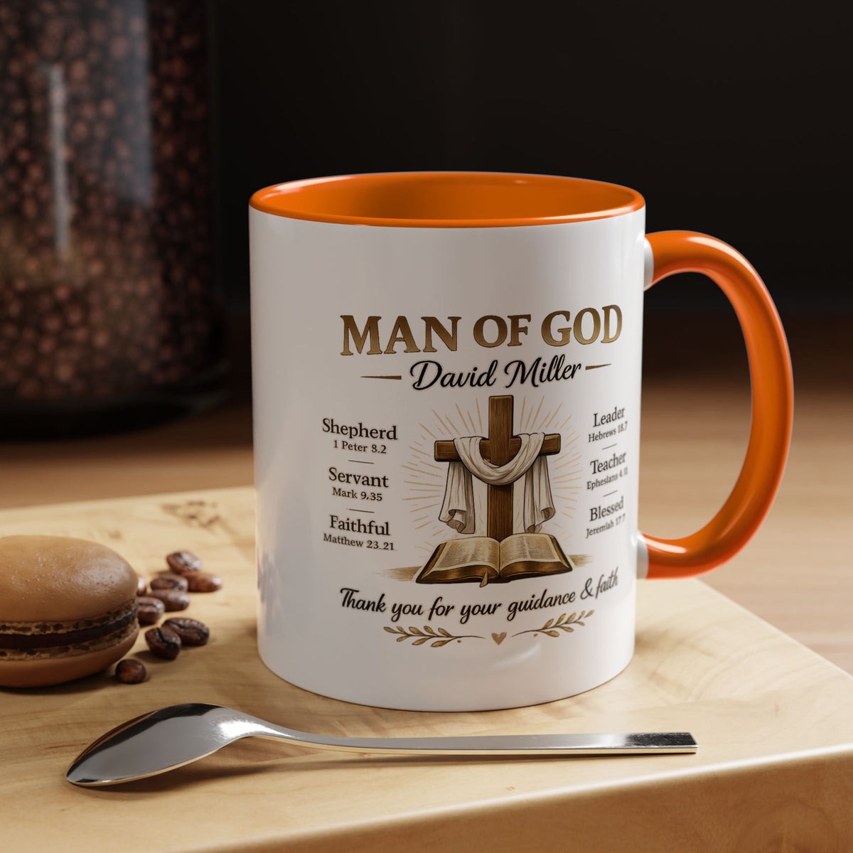 Personalized Man of God Mug, Christian Pastor Appreciation Gift, Custom Faith Coffee Mug for Pastor, Church Leader Thank You Gift