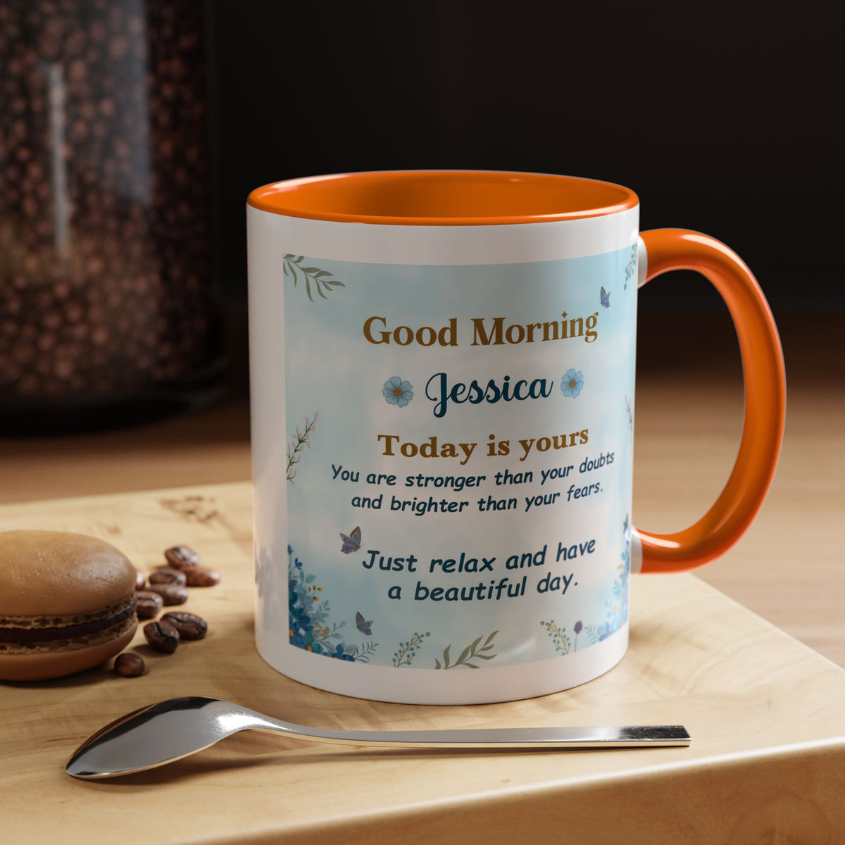Personalized Good Morning Mug, Custom Name Coffee Mug, Inspirational Morning Cup, Positive Quote Mug, Encouragement Gift for Her