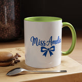 Personalized Teacher Name Mug, Custom Teacher Coffee Mug with Bow Design, Teacher Appreciation Gift, Classroom Desk Mug for Educators