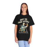Funny Off To Take Vitals Comfort Colors Shirt, Duck Healthcare Worker Tee, Medical Humor Graphic T Shirt, Clinic Staff Gift