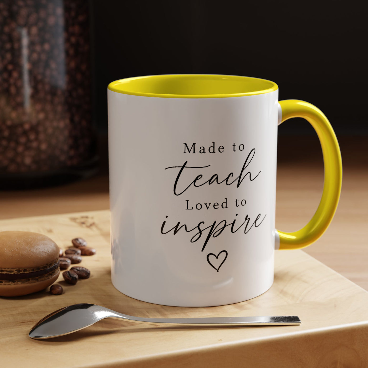 Made to Teach Loved to Inspire Mug, Inspirational Teacher Coffee Cup, Educator Appreciation Gift, End of Year Classroom Keepsake for Her