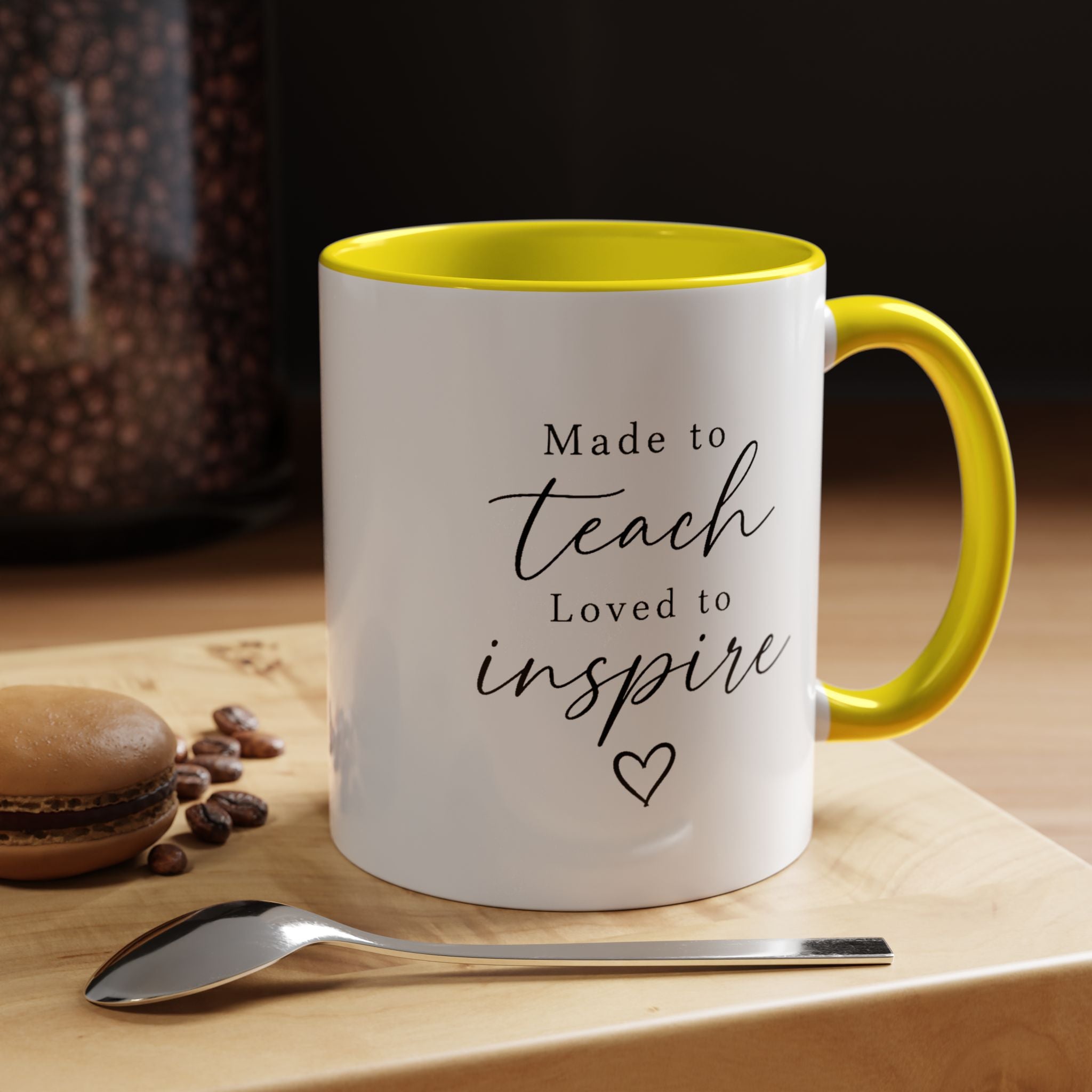 Made to Teach Loved to Inspire Mug, Inspirational Teacher Coffee Cup, Educator Appreciation Gift, End of Year Classroom Keepsake for Her