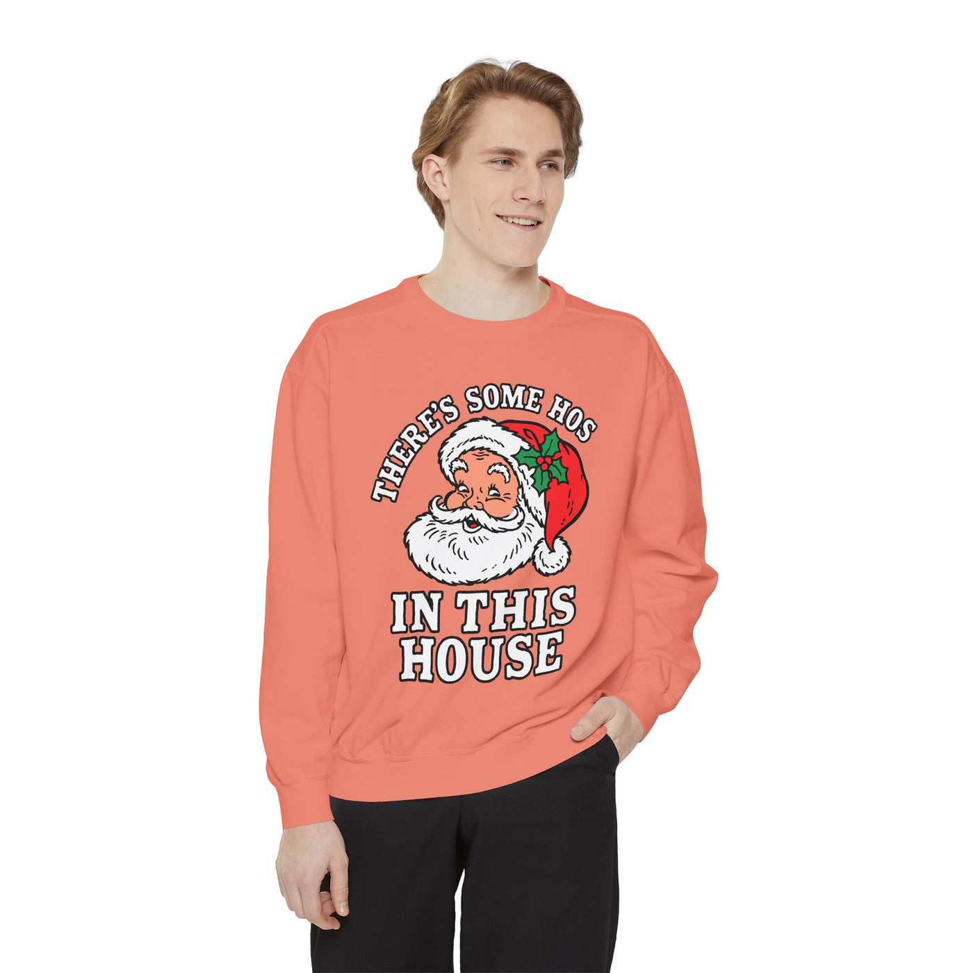 There's Some Ho's in This House Sweatshirt, Funny Santa Christmas Crewneck, Adult Holiday Party Pullover, Naughty Gift for Friends