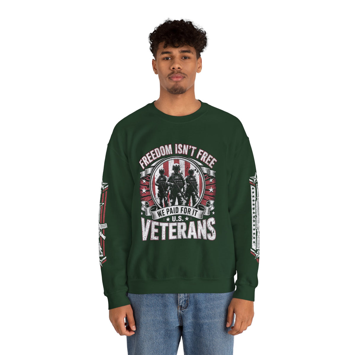 Freedom Isn't Free Veterans Sweatshirt, Military Service Crewneck, American Flag Veteran Pullover, Veteran Gift, Memorial Day Outfit