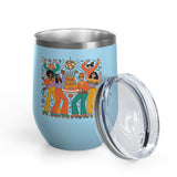 Retro Disco Birthday Wine Tumbler, 70s Roller Skating Party Design, Groovy Drinkware Gift for a Skater Friend Who Loves Vintage Aesthetics