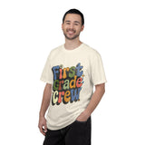 First Grade Crew T-Shirt, Retro Teacher Team Graphic Tee, Elementary School Staff Gift, First Day Classroom Outfit, Grade One Shirt