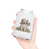 Golden Puppy Can Cooler, Cute Dog and Daisy Drink Sleeve, Gift for Dog Moms, Puppy Lovers, Pet Parents and Animal Lovers
