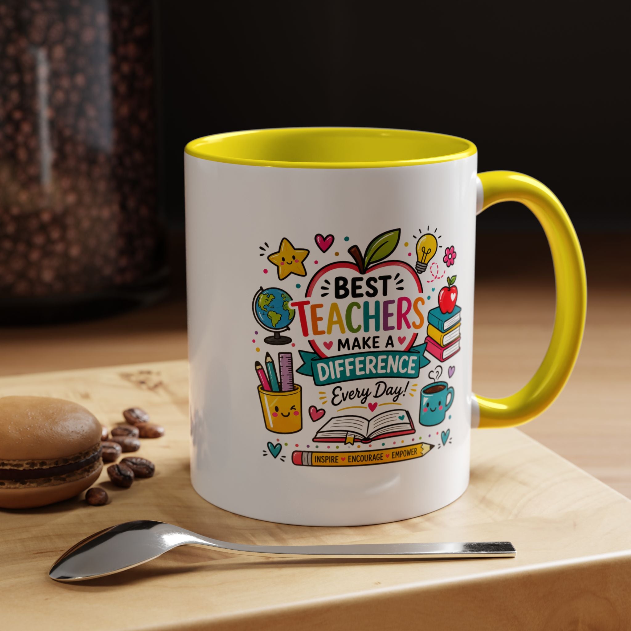 Best Teacher Appreciation Mug, Teachers Make a Difference Coffee Cup, Thank You Gift for Educator, End of Year or Christmas Keepsake