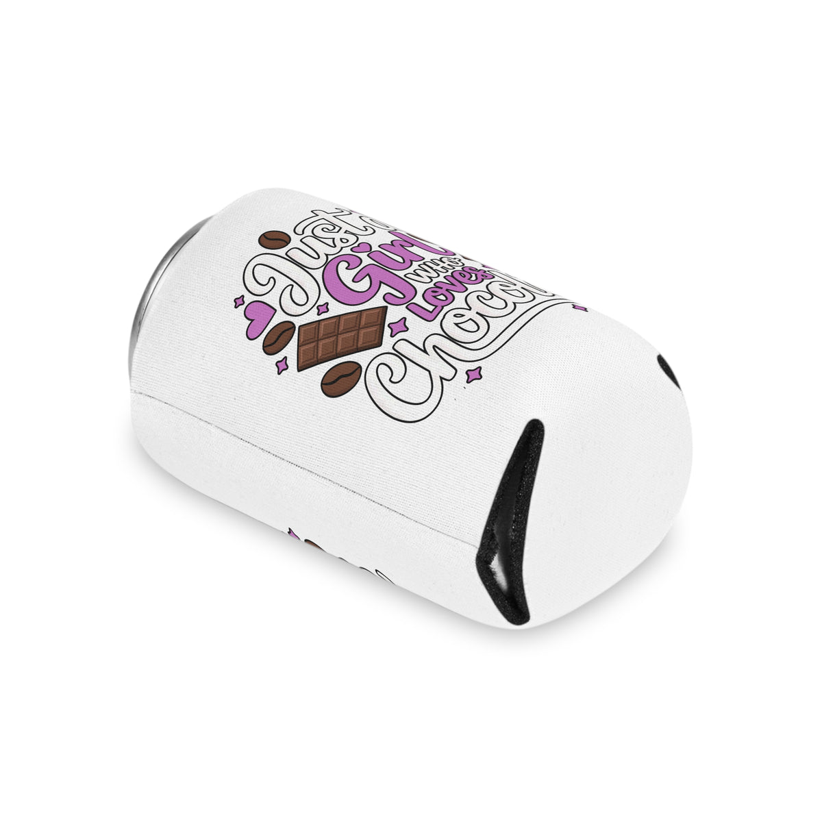 Chocolate Lover Can Cooler, Just a Girl Who Loves Chocolate, Cute Sweet Treat Drink Holder, Dessert Lover Gift, Cute Can Cooler, Party Favor