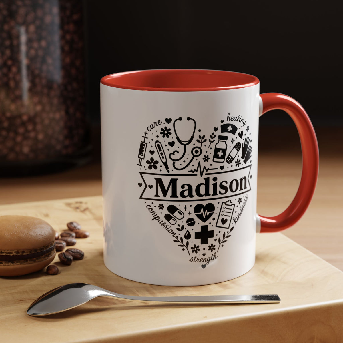 Personalized Nurse Coffee Mug, Custom Nurse Name Gift, RN Appreciation Mug, Nursing Graduation Gift, Healthcare Worker Coffee Cup