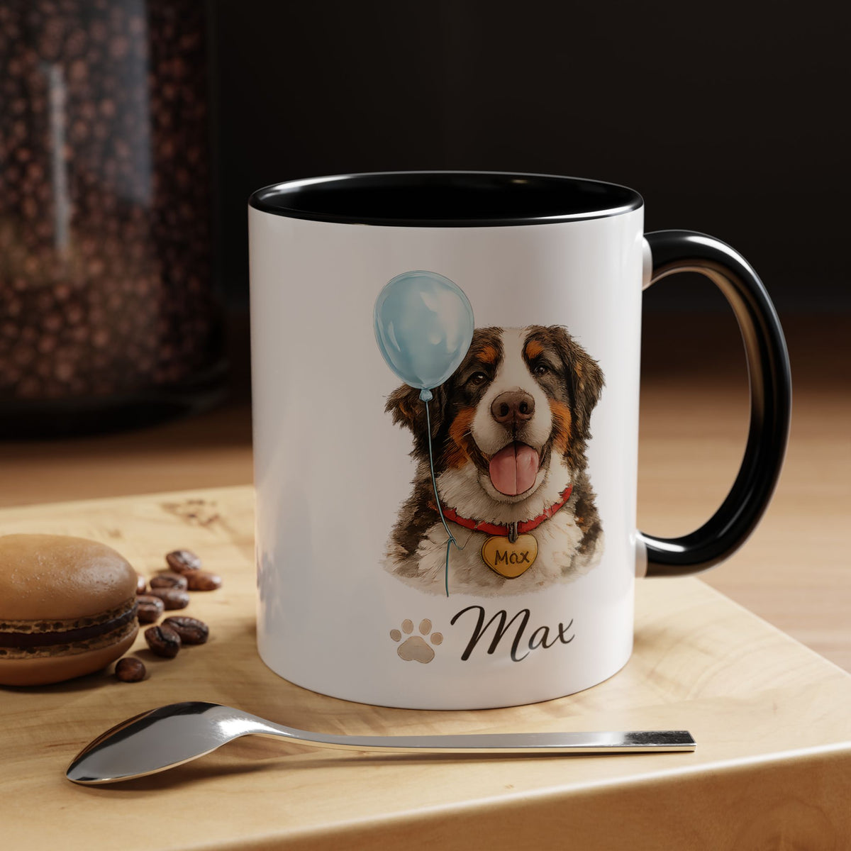 Personalized Dog Portrait Mug, Custom Pet Name Coffee Mug, Dog Lover Gift for Pet Parents, Memorial or Birthday Dog Mug
